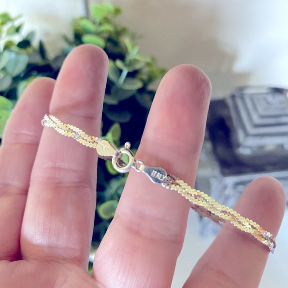 Vintage woven Milor Italy 925 sterling silver bracelet 7” Length Diamond cut - Picture 4 of 7